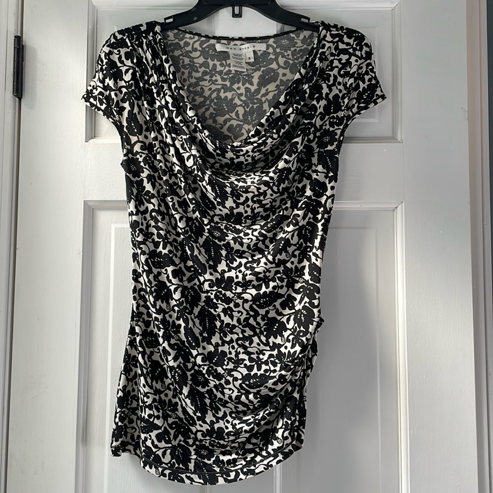 Max Studio Drape Neckline Top